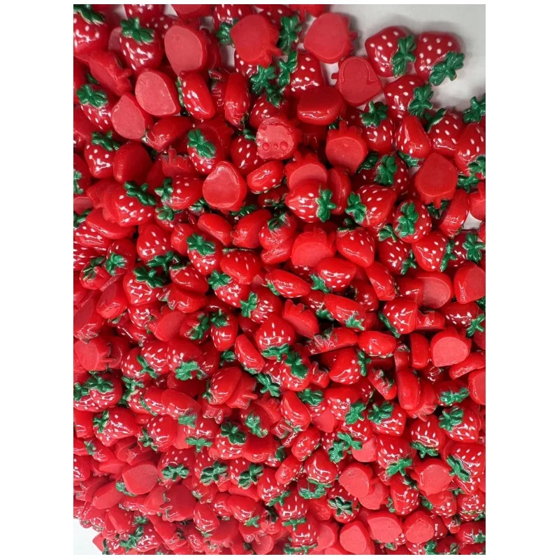 10pcs 체리 딸기 네일 매력 부품 3D 달콤한 빨간색 귀여운 수지 과일 네일 아트 장식 액세서리 매니큐어 DIY 쥬얼리