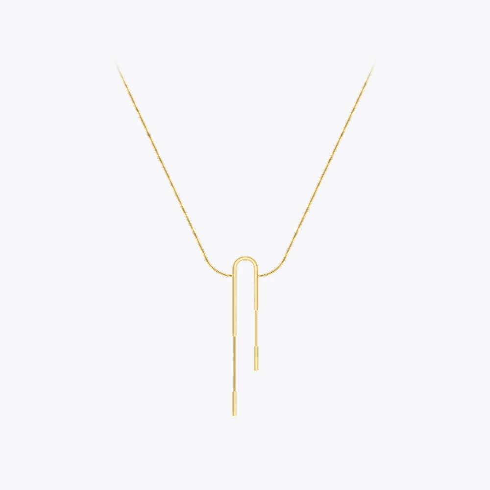ENFASHION Pulseras Inverted U-shaped Pendant Necklace Women Stainless Steel Fashion Gold Color Jewelry Elegant Graduation 233382