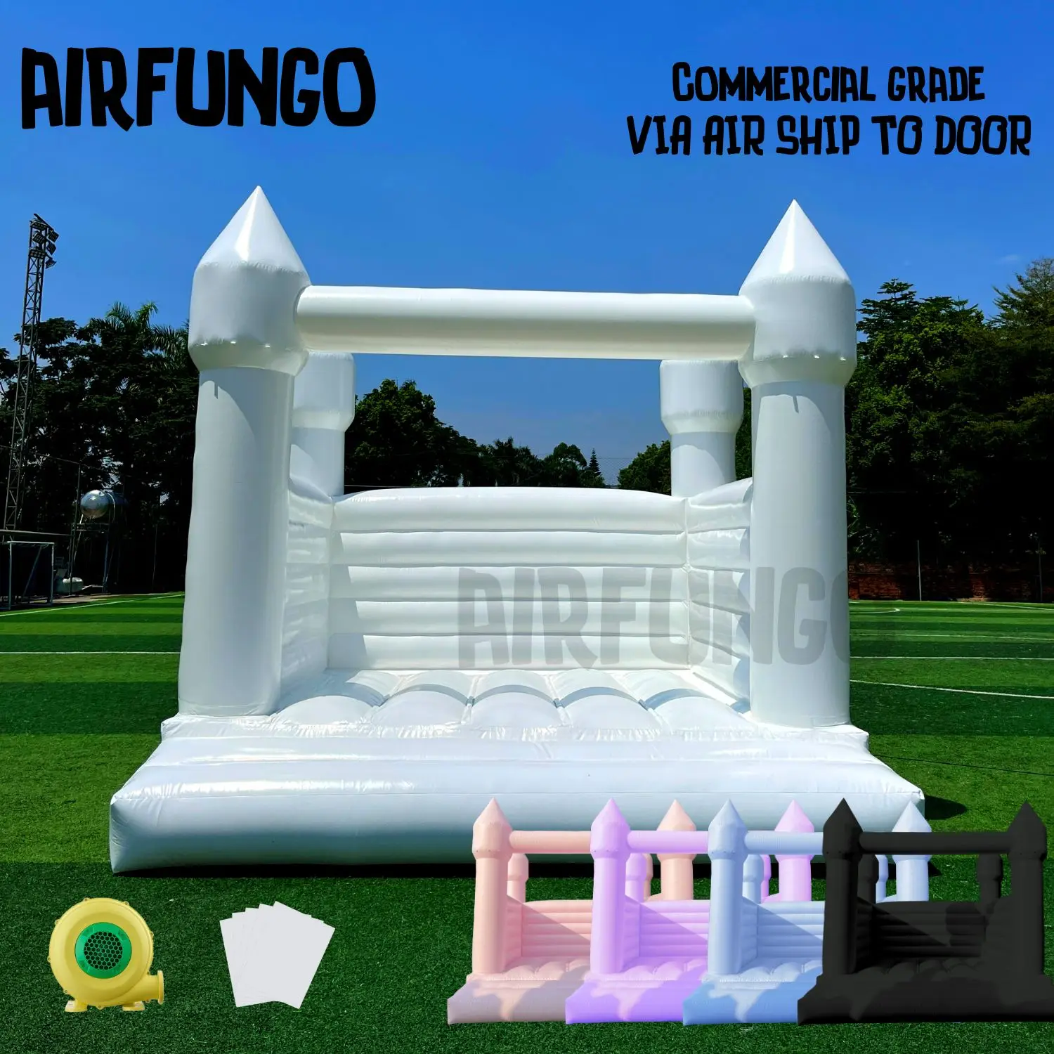Outdoor Inflatable White Bounce House PVC Inflatable Bouncy Castle/Moon