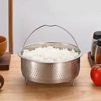 Panier à vapeur en acier inoxydable avec poignée, élimination du sucre, cuiseur à riz, support de cuisson à la vapeur pour aliments, œufs, légumes, Fruits, 1 pièce 5