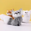 Cute Imitation Fox Ornaments Simulation Mini Squatting Squirrel Model Children Birthday Gifts Home Decor Plush Figures Craft 4
