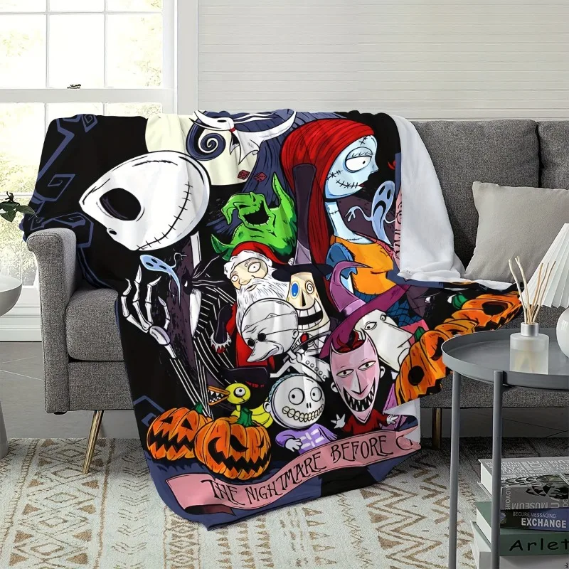 Cozy Nightmare Before Christmas Flannel Throw Blanket Ultra-Soft Warm Bed Office and Travel Machine Washable, Easy Care decorate 3