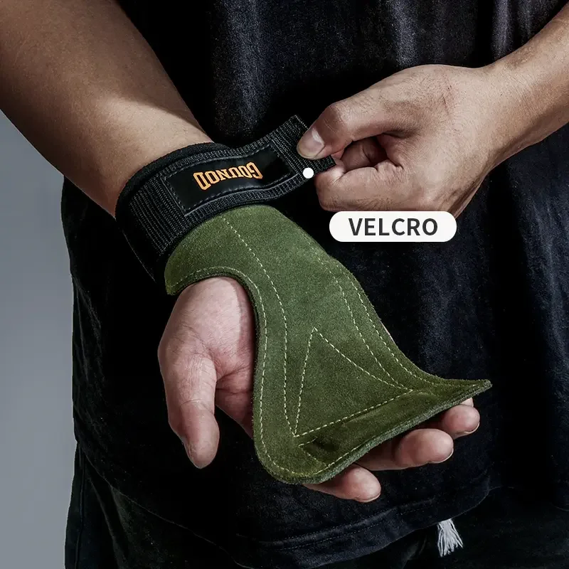 1 Pair Cowhide Weight Lifting Gloves 2