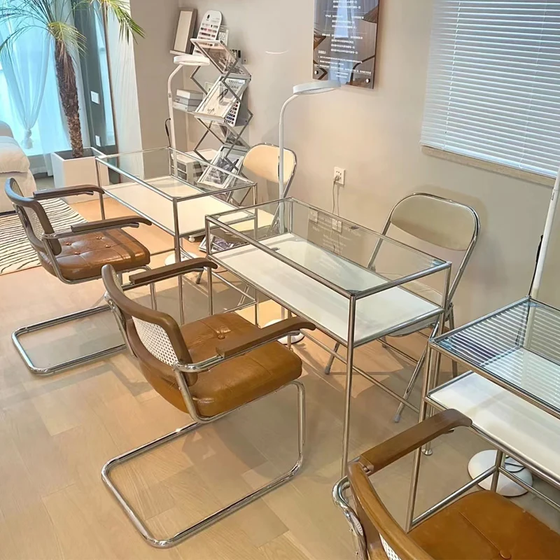 modern manicure table white commercial vanity receptionist desk exquisite station mesas de manicura nail bar furniture cy50nt Commercial Nailtech Desk Beauty Exquisite Nail Station Table Receptionist Supplies Mesas De Manicura Nail Bar Furniture CY50NT