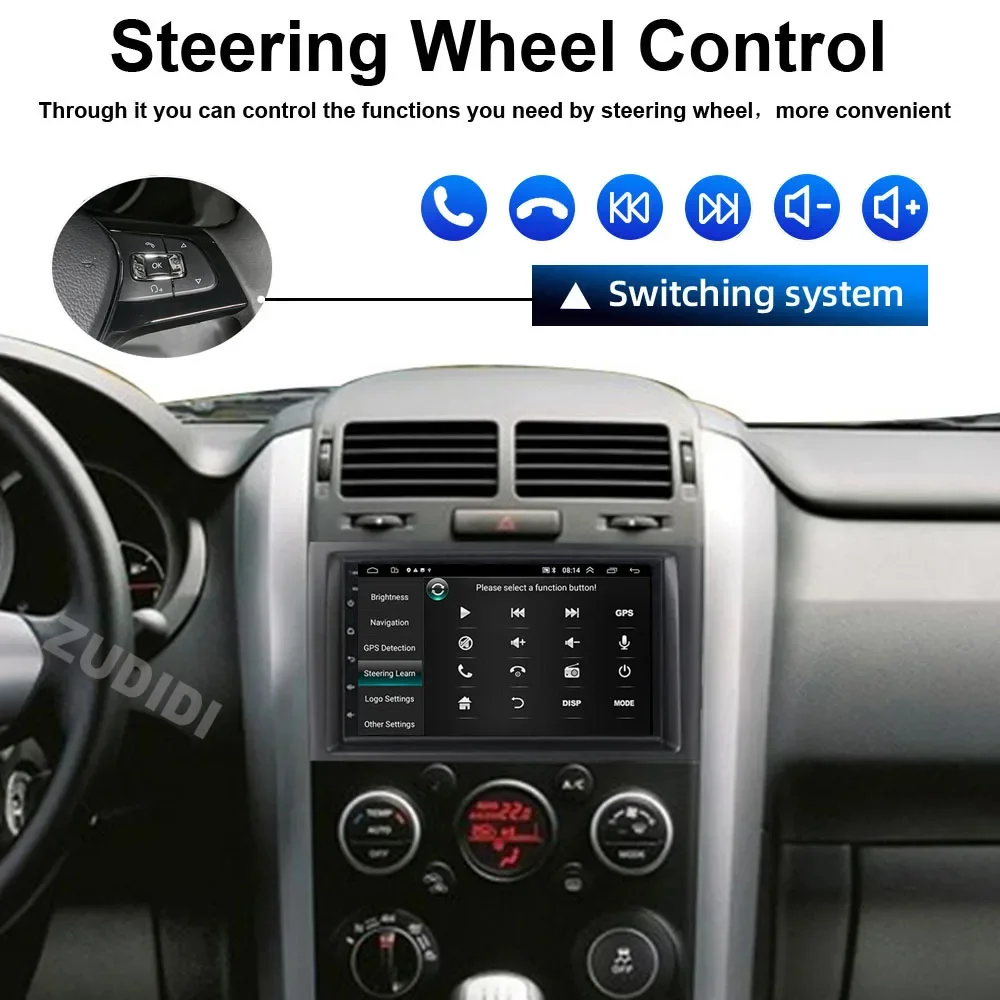 2din Car radio Android 16 For Suzuki Grand Vitara 3 2005-2010 2011-2015 Car Radio Multimedia Player GPS Carplay Androidauto WIFI car radio