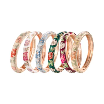 Braccialetti smaltati per donna Braccialetti da donna con fiori Bracciale vichingo cinese indiano a portata di mano Gioielli africani Dubai Regalo da donna per ragazza 1