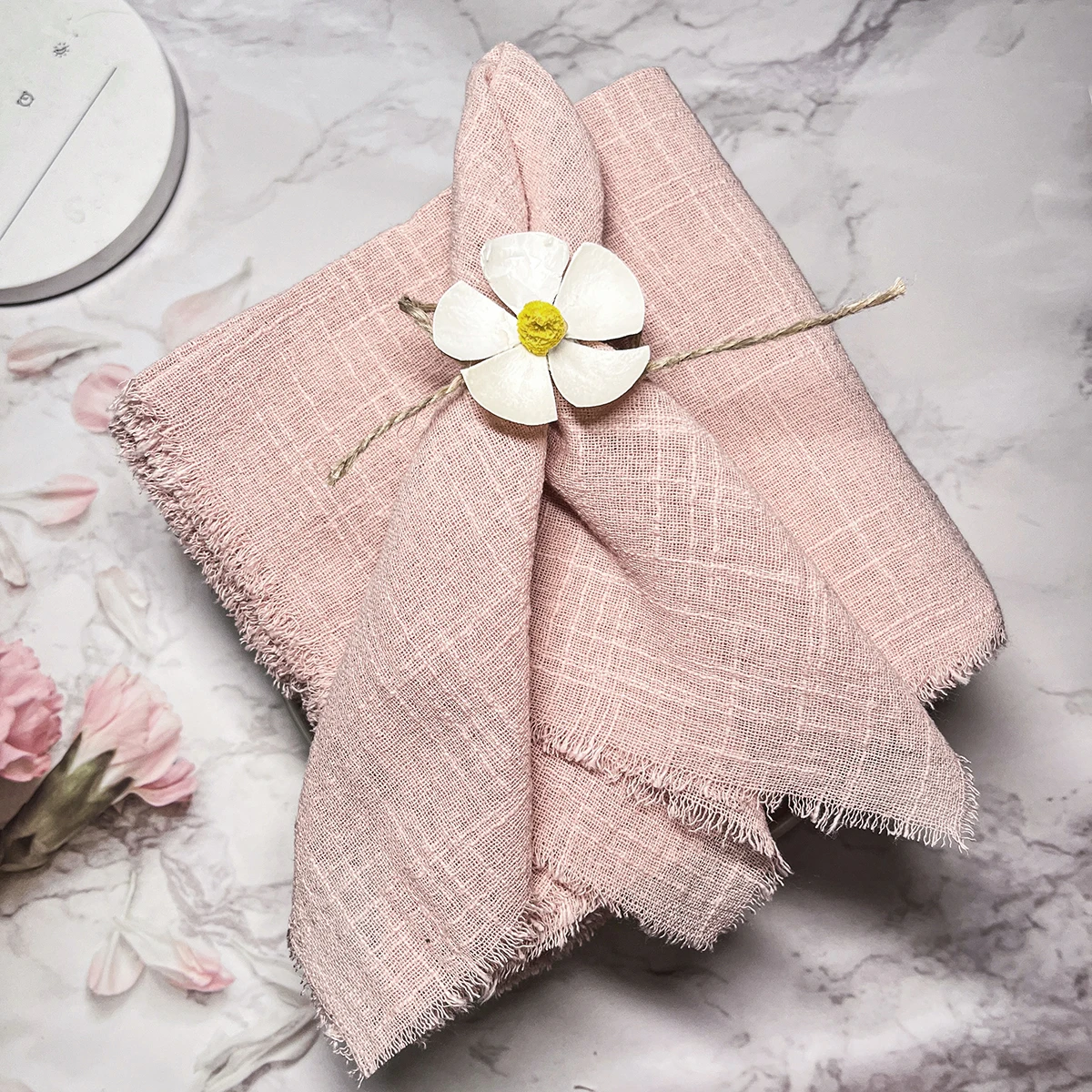 10pcs 32x32cm Gauze Cotton Cloth Napkins Reusable Tea Towel Wedding Party Table Decor Retro Burrs napkin cotton napkins