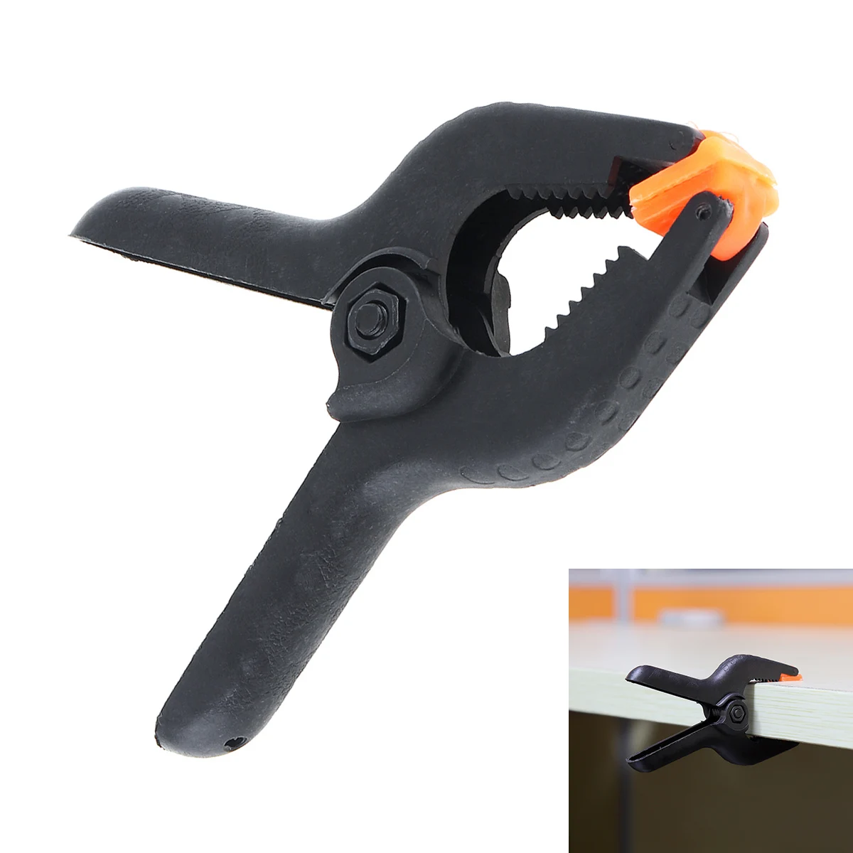 3 Inch Multifunction Black Plastic Nylon Fixed Clip with A Type Spring Clamps and 40mm Maximum Opening for Fixed Photography