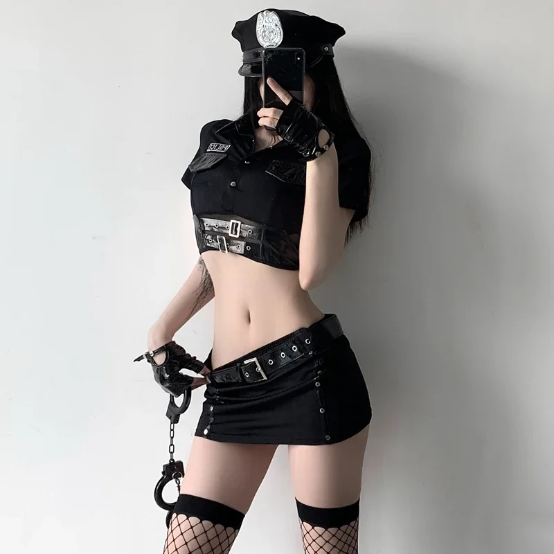 

Women Sexy Lingerie Police Uniform Erotic Female Cop Sheath Dress Porn Policewoman Role Play Costume Cosplay Adult Underwear Set