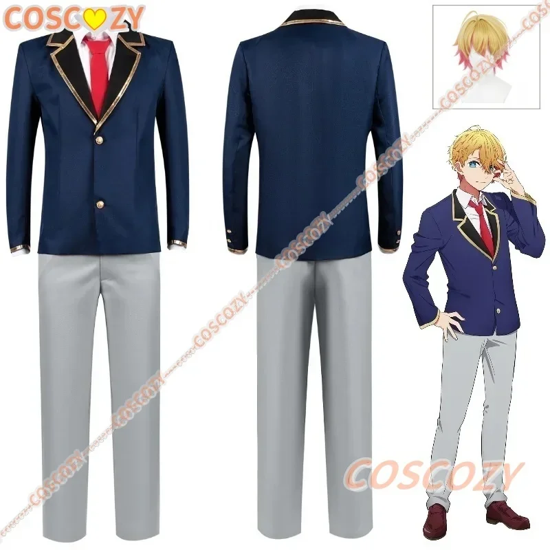Anime Oshi No Ko Aqua Cosplay Costume Wig Hoshino Akuamarin Jacket Pants Blue Uniform Event Anime Party Men Outfit Suit cosplay jumpsuit superhero cosplay costume cosplay wigs