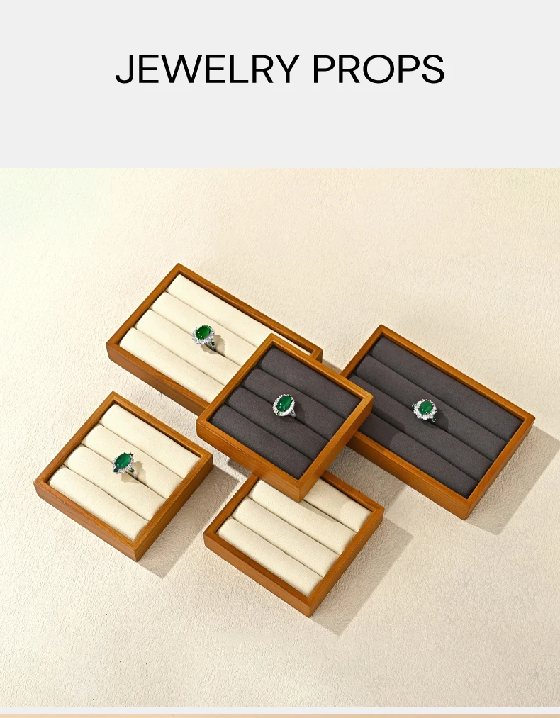 Oirlv New Solid Wooden Ring Display Tray Jewelry Storage Plate For Ring Jewellery Counter Showcase Props Jewellery Organizer