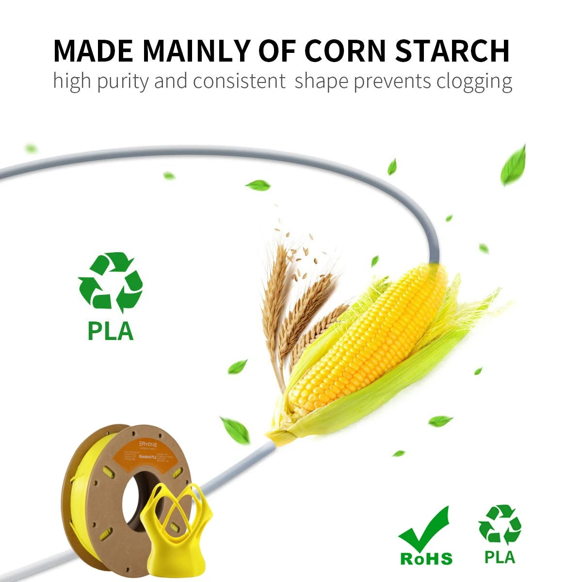 3D Printer Filaments ERYONE 200G Standard PLA &plusmn;0.03mm 1.75mm Low Shrinkage Consumable