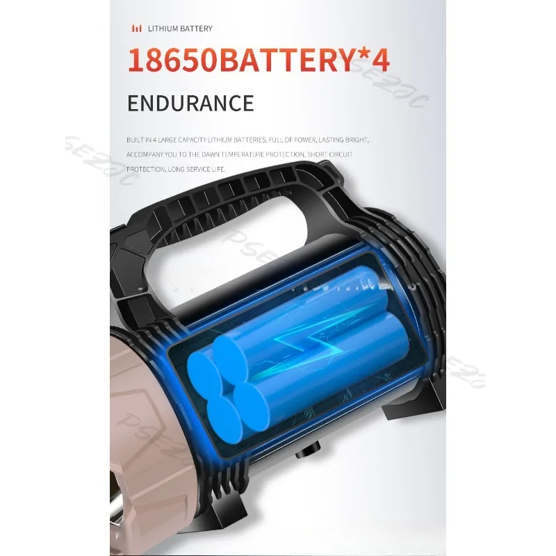 Description Picture 4 of itemNew XHP90 Strong Waterproof Handheld Light USB Charging Outdoor Portable Searchlight Explosion Proof Flashlight