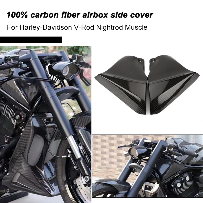 

Motorcycle 100% Carbon Fiber Airbox Side Cover Fairing Panels for Harley V-Rod V Rod VRSC VRSCDX Nightrod VRSCF Muscle 2002-2017