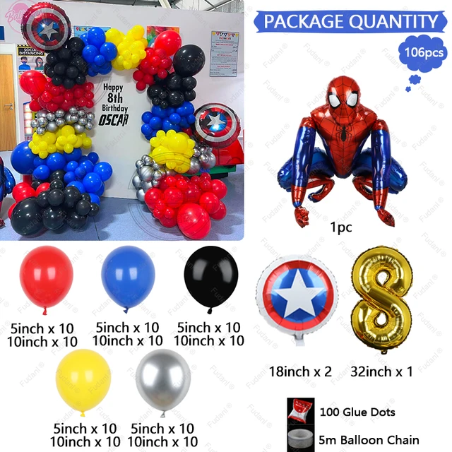 Decoration Anniversaire Spiderman, Ballon Spider Hero Deco Anniversaire, Kit Décoration Anniversaire Enfant - Maison