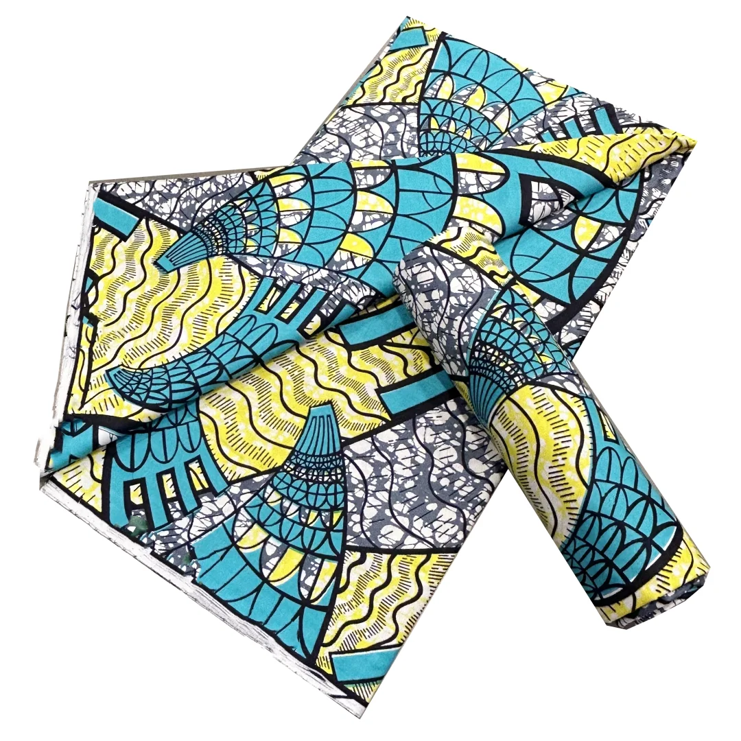 New Super Pagne Veritable Guaranteed African Super Real Wax Dutch Fabric For Dress Cotton 6 Yards