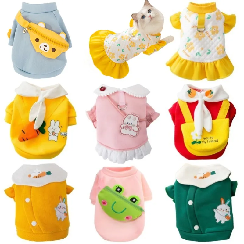 Winter Warm Dog Clothes cute Dog Hoodies Puppy Outfit dogs Pug Chihuahua Sweater dog Polo Shirt Cat Coat Costume Dress pet clothes