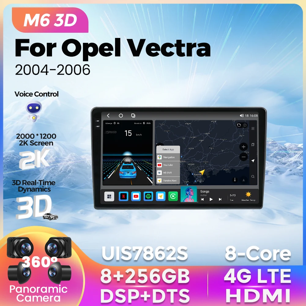 

M6 Plus новейший Android Автомобильный GPS навигатор плеер для Opel Vectra 2004 2005 2006 беспроводной Carplay автомобильное радио стерео 2Din Qualcomm BT5.1