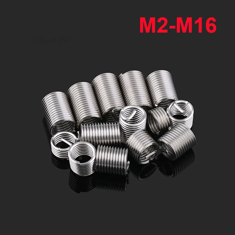 

304 stainless steel thread insert sleeve screw bushing coiled wire self threading repair tools M2-M16