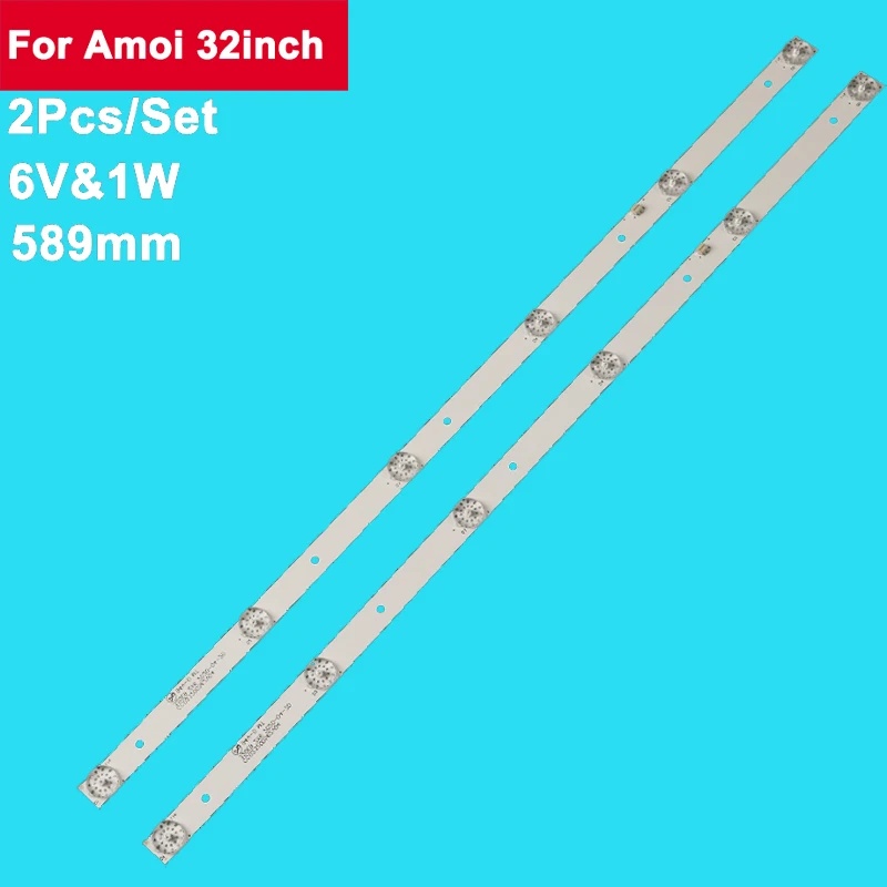 2pcs/set 589mm Led Backlight Strip For  Amoi 32inch CC02320D562V04 320E9 2X6 16/3/18 YSL-L E479275 94V-0 M32D-1 led backlight strip 4 lamps for 49 inch for amoi konka led50k560 light bar hy a490c5 3204818821 a500c hx 50a50d a50p ymy 3250w