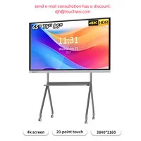 65 75 86 Inch Smart Board for Classroom and Conference, Digital Electronic Whiteboard 4K HD Touch Screen Interactive tv on wheel