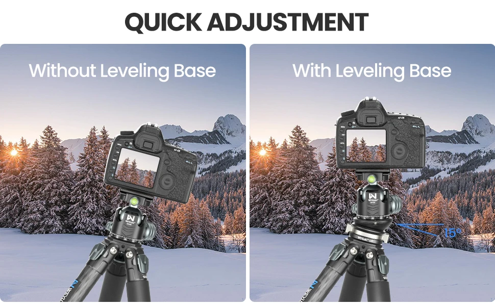 LH7 Tripod Leveling Base Professional Adjusting Plate Leveler with 1/4" to 3/8"