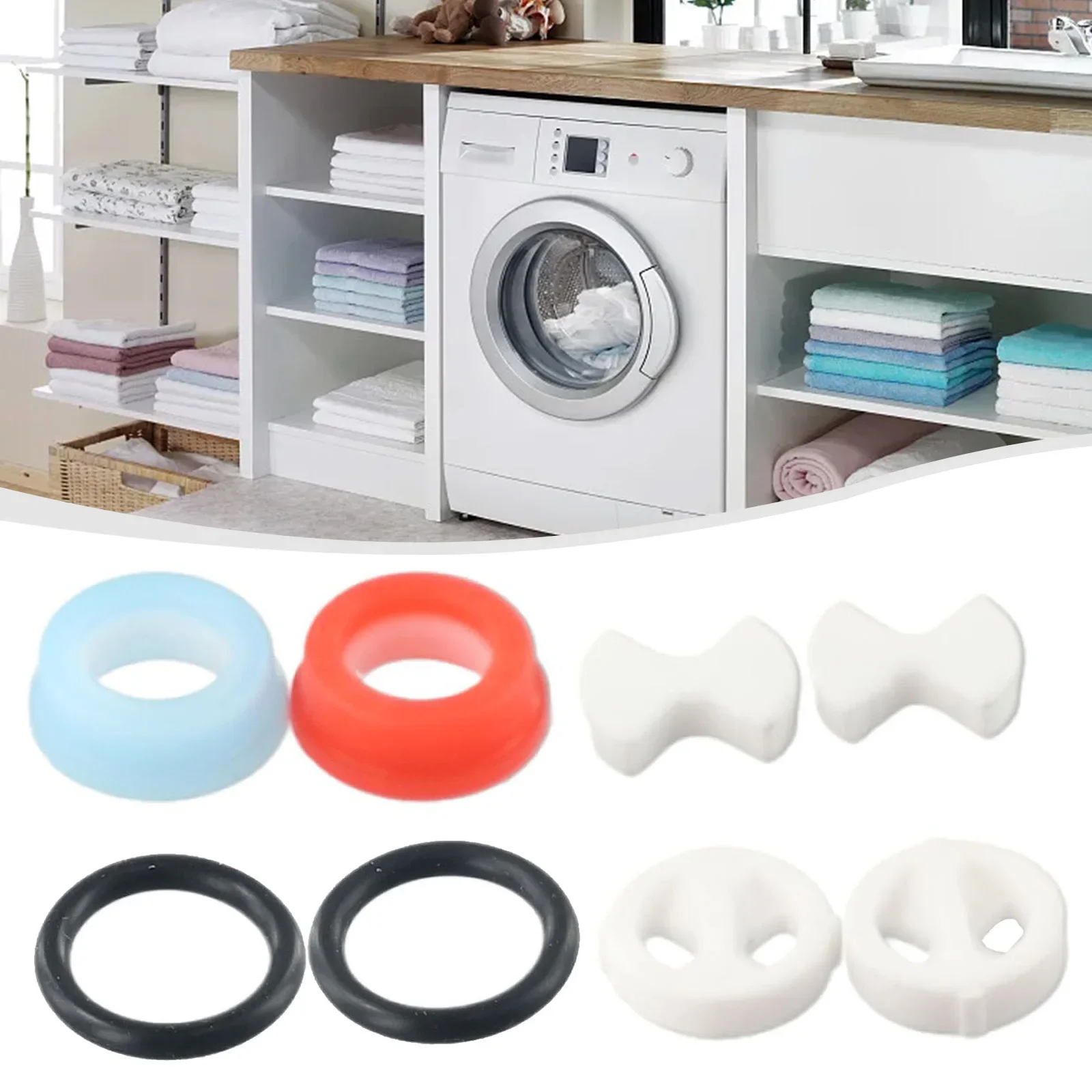 8Pcs/set Ceramic Rubber Disc Washer Insert Turn Replacements 1/2" For Valve Tap Home Plumbing Accessories Easy To Install