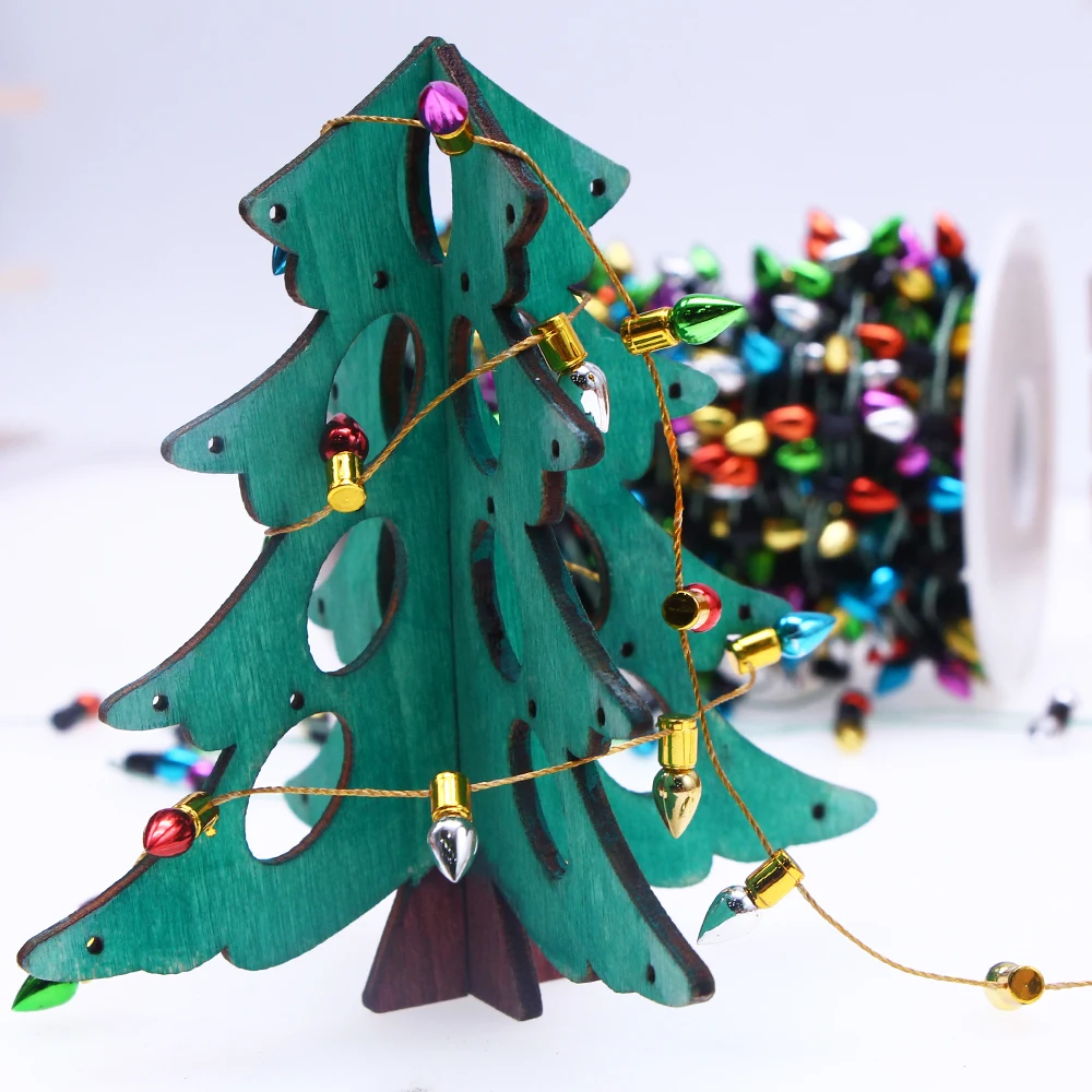 Mini Christmas Fairy Lights 50cm Mini Colorful Christmas Fairy Lights Fake Light String for Dollhouse Decor Miniature Craft Furniture Accessory Pretend Play Toy