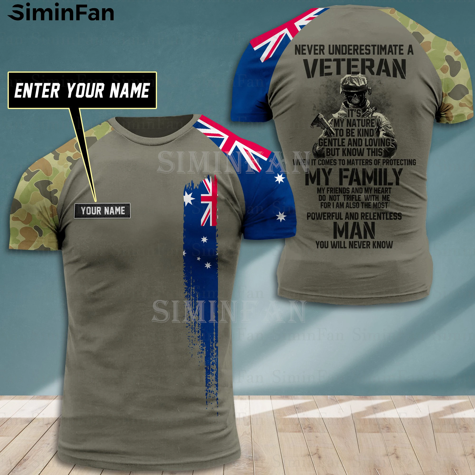 

Australia Flag Soldier Army Veteran 3D Printed Mens Camo T-Shirts Summer Tee Male Shirt High Quality Unisex Female Casual Top 2