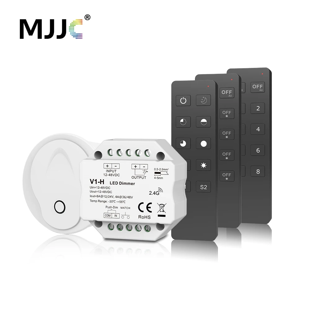 Single Color LED Dimmer DC 12V 24V 36V 48V Constant Voltage Push Dim Controller for Strip Lamp 2.4G RF Wireless Remote Control miboxer tri c1 ac triac rf push dimmer switch 110v 220v 2 4g wireless remote controller for single color led light lamp