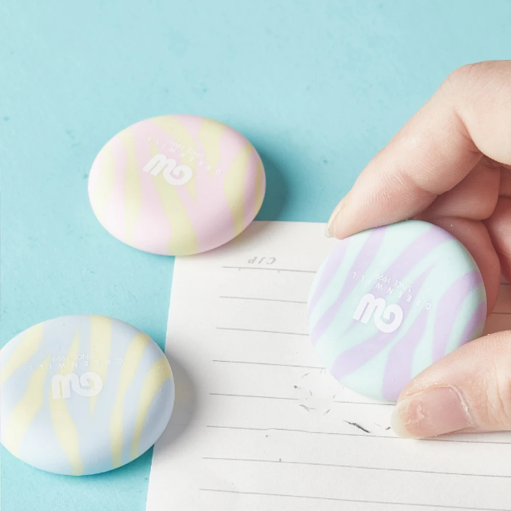 Cute round multicolored eraser, durable and easy to erase, perfect for students and office