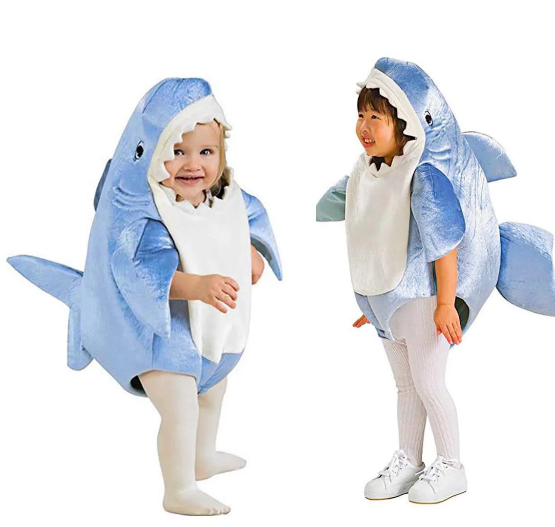Infant Toddlers Baby Boys Cute Blue Shark Costume Cosplay Costumi Di Halloween Costume Da Festa Purim