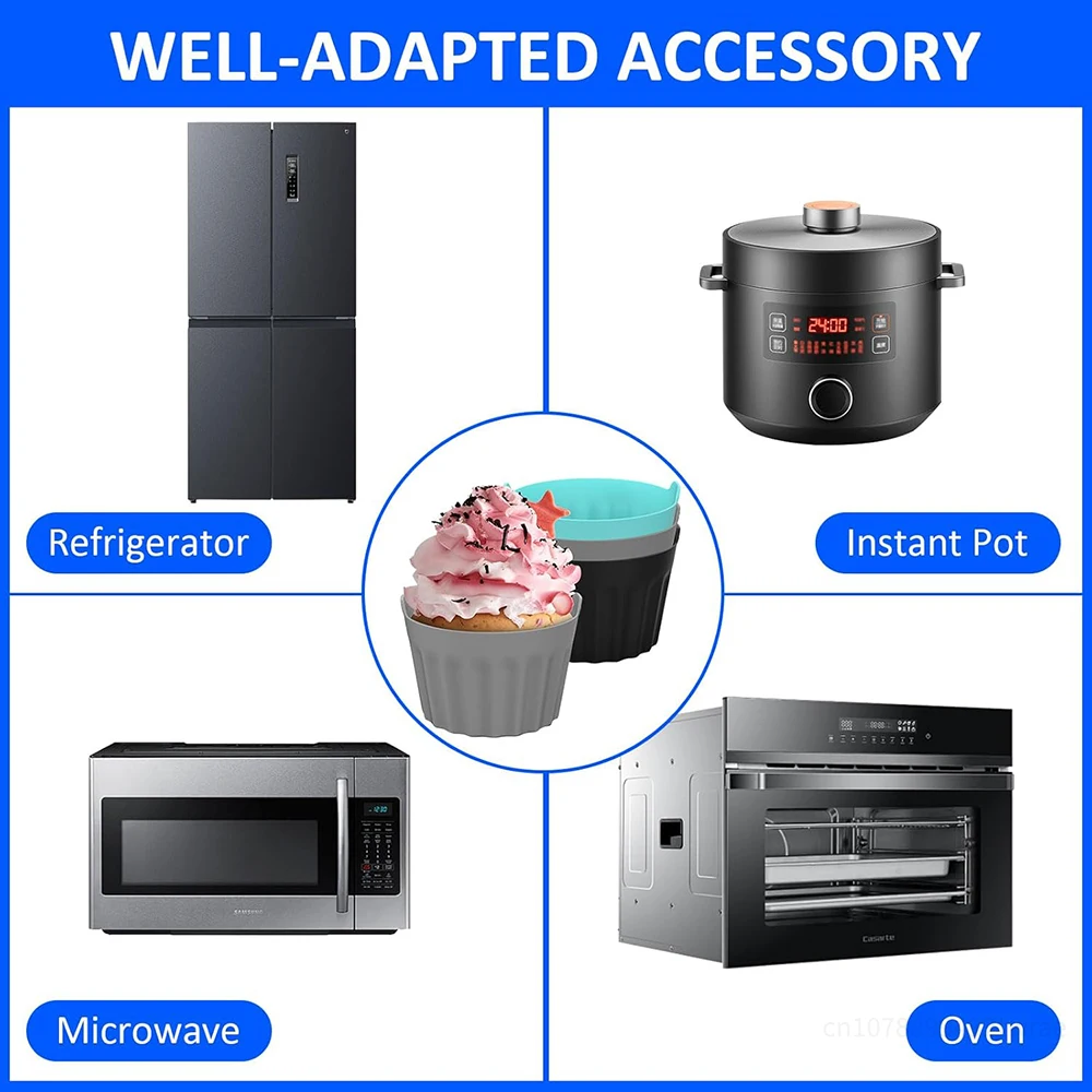 Air Fryer Accessories 3 6 9Pcs Silicone Egg Mould Poacher Cups Cake Mould Muffin Trays Cases Bakeware Tools