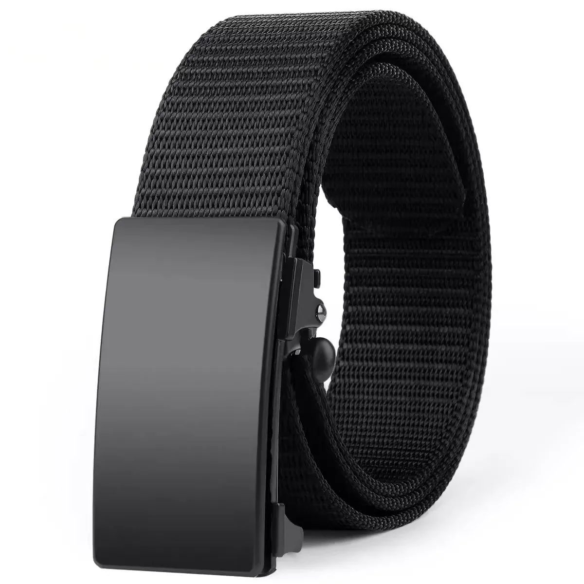 Cinturón de hombre con hebilla automática para deporte y ocio negro_voghion.com