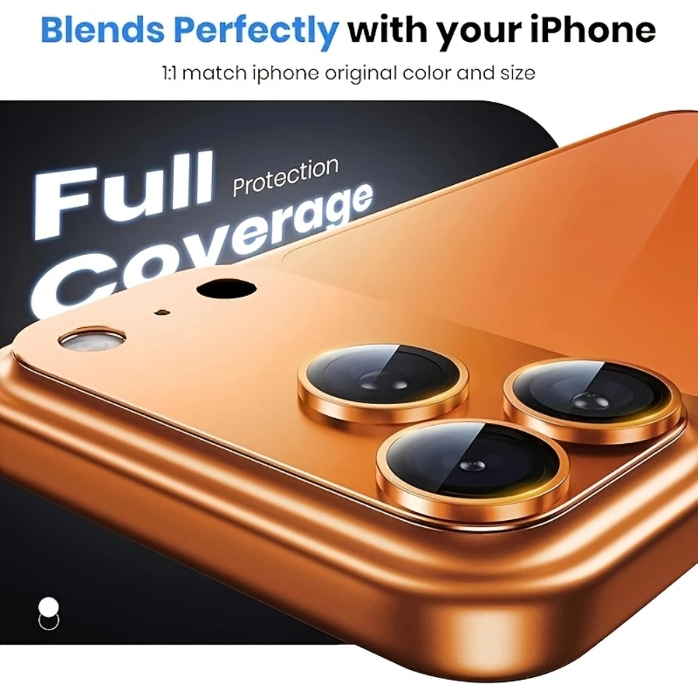 Premium Metal Tempered Glass Camera Protector with AR Function - 3 Pack