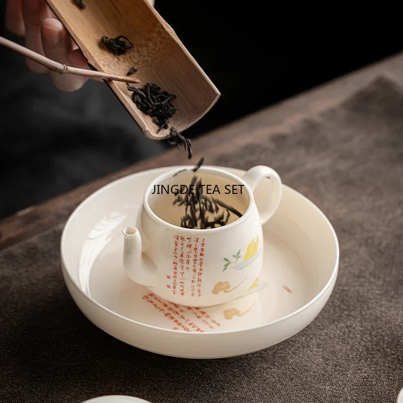 120ml Chinese small capacity ceramic teapot hand-painted flower tea home water kettle travel portable tea set