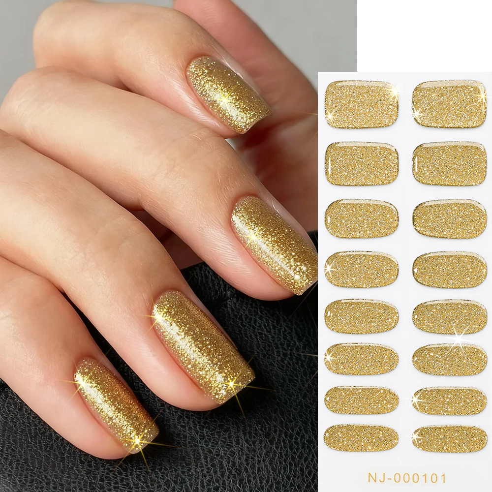 Elegant Pure Pink Semi-Cured Nail Stickers - Long-Lasting Self-Adhesive Gel Nail Wraps