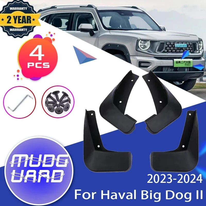 

Car Mudflaps for Great Wall Haval Big Dog II H-Dog Dargo MK2 2023 2024 Rear Wheel Fender Mud Guard Flap Splash Protect Mudguards
