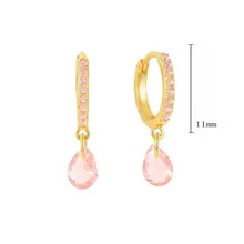  YUXINTOME 925 Sterling Silver Needle Trendy Pink CZ Enamel Piercing Hoop Earrings for Women Huggie Earrings Fashion Jewelry Gift 