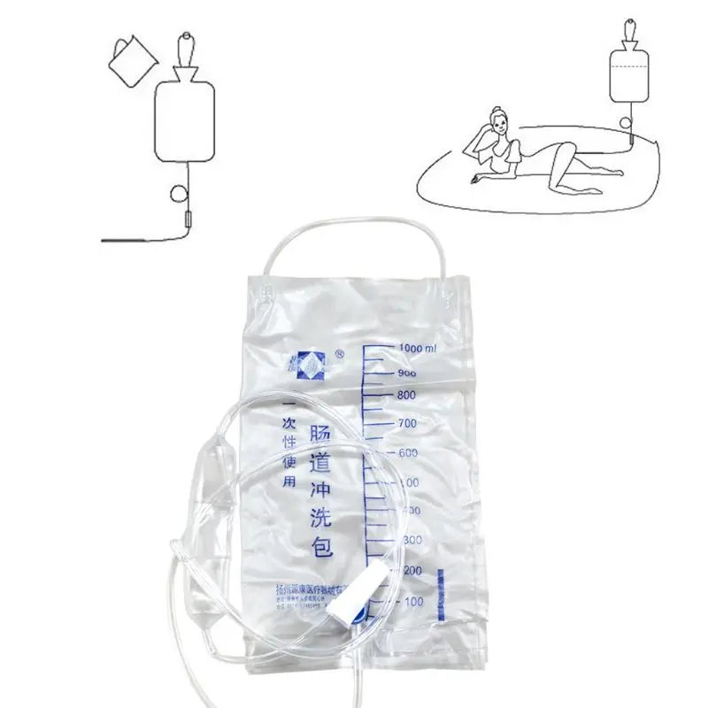 Kit de bolsa de Enema de 1000ml para limpieza de Colon-Kit de Enema para bolsa de Enema, tubo de Enema, abrazadera-Kit de Enema de café para su Enema Rout