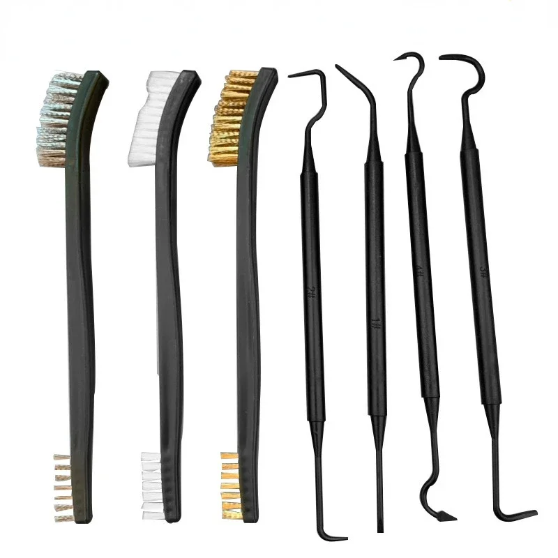 ALLSOME Double-end Steel Wire Brush & Nylon Pick Set Universal Hunting Gun Cleaning Kit Car Detailing Cleaning Tools 2