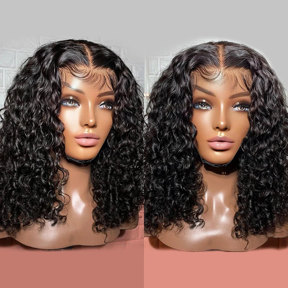 

Curly Bob Wig Lace Front Human Hair Wigs Brazilian 4x4 Closure Short Pre Plucked 13x4 HD Lace Frontal Wig For Black Women