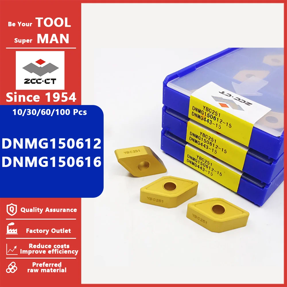 

ZCCCT DNMG150612 DNMG150616 DNMG Finishing Medium Roughing Turning Carbide Inserts Cutting Tool CNC Tools Lathe Cutter Tool