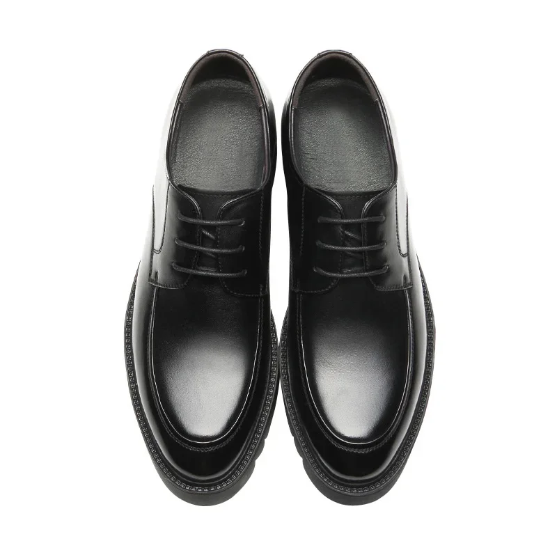 Brand Genuine Leather Sneakers Men Elevator Shoes Platform Heels 8/10cm Height Increase Heightening Shoes Man Dress