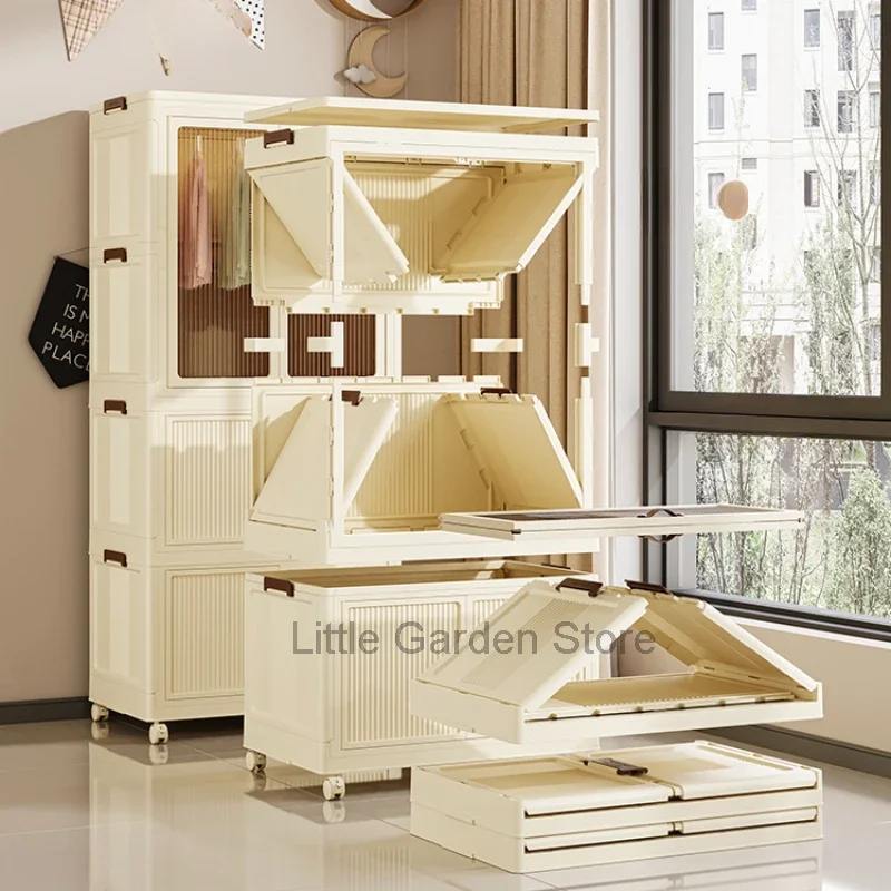 Bedroom Mobile Children Wardrobes Plastic Girls Clothes Shelves Children Wardrobes Shoe Rack Placard Enfant Furniture MR50CW