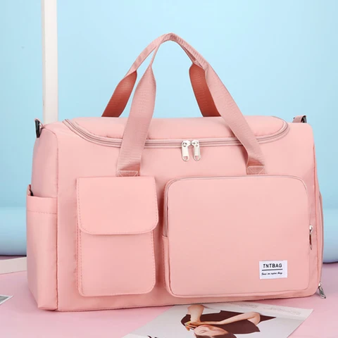 Cloth Shoulder Duffel Handbag Women Travel Sport Fitness Weekend Gym Bags Dry And Wet Separation Sport Bag