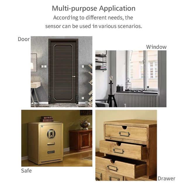 Tuya Zigbee 3.0 Smart Door Window Sensor Zigbee2MQTT Detectors Security Protection Smart Life APP Control Via Alexa Google Home 4