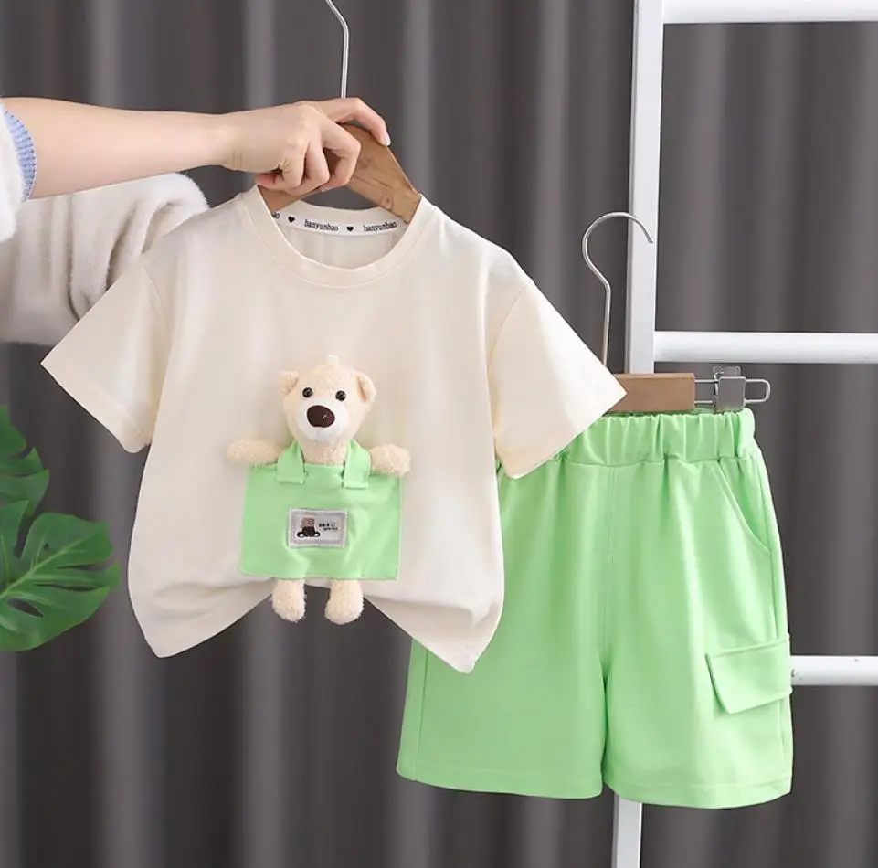 Summer Boutique Outfits 6 To 12 Months Baby Boys Clothes Sets Cartoon Cute O-neck T-shirts Tees and Shorts Casual Tracksuits
