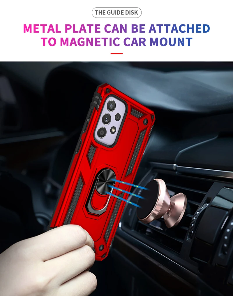 Coque blindée antichoc avec anneau métallique, étui pour Samsung Galaxy A54 A53 A52 A12 A13 A33 A23 A73 A14 A51 A50 A22 A32 A04 A34 A03s A72_voghion.com