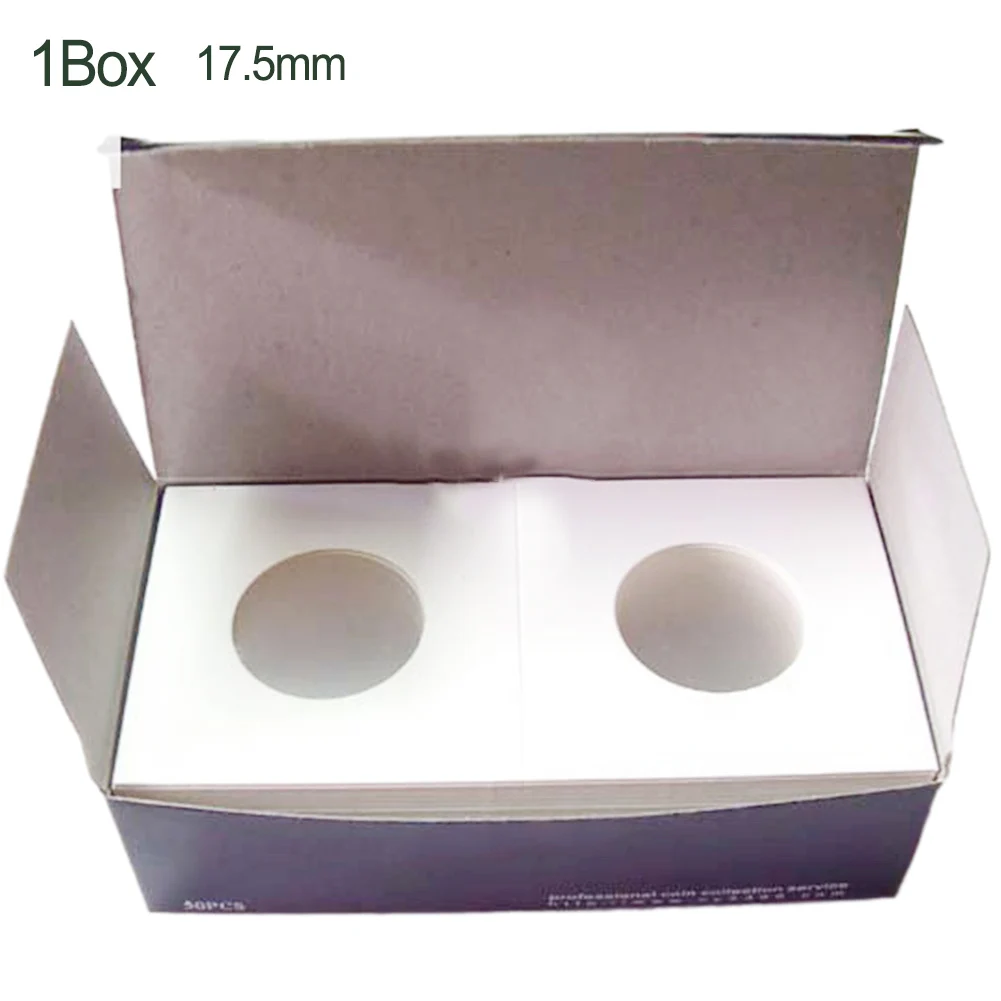 

1 Set Coin Storage Stamp Holder Square Cardboard Case Coin Album Collection Coin Holders Flip Clip Coin Capsules Cover Storage